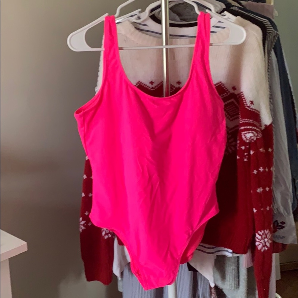 Neon Pink One Piece Swimsuit! Brand New!!